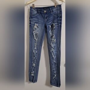 Twentyone Black By Rue21 Ripped Blue Jeans